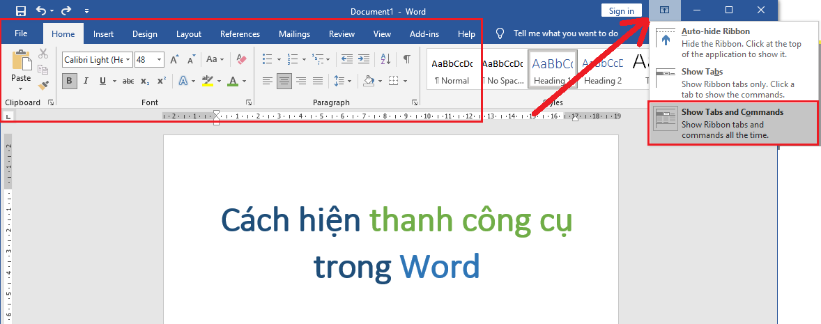 cach hien thanh cong cu trong Word 2010 04