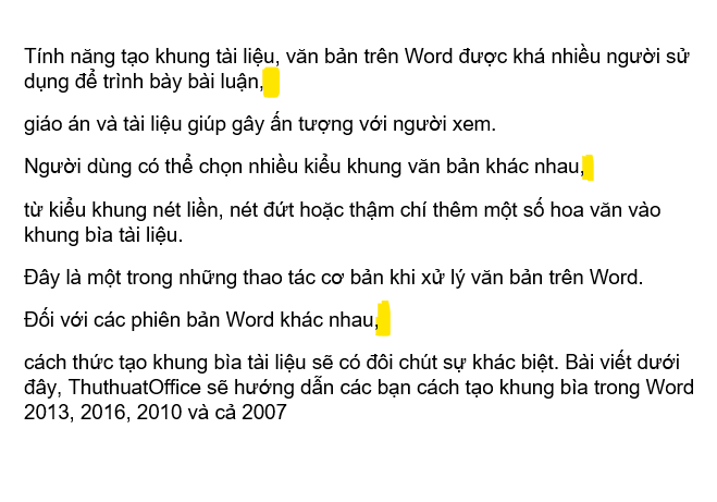 Lỗi xuống dòng tùy tiện trong Word