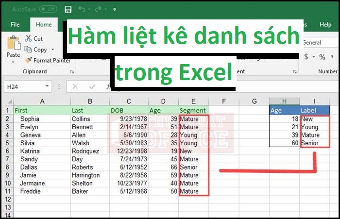 ham liet ke danh sach trong Excel 00