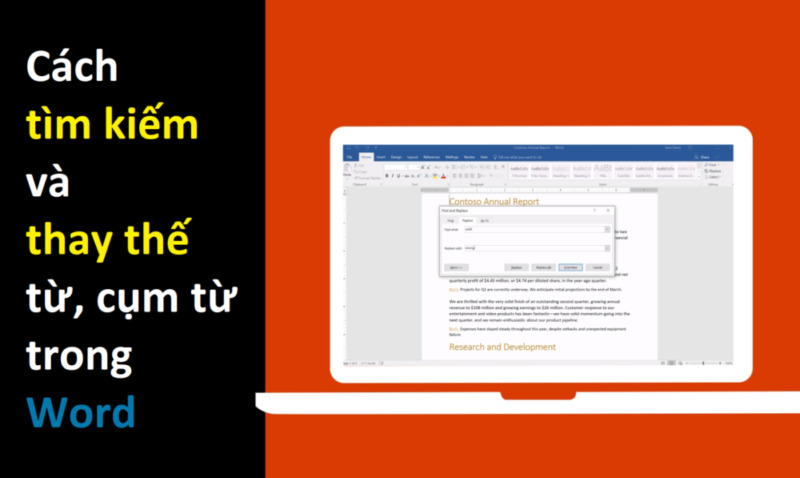 Tìm và thay thế từ trong Word trên máy tính Mac và Windows đơn giản