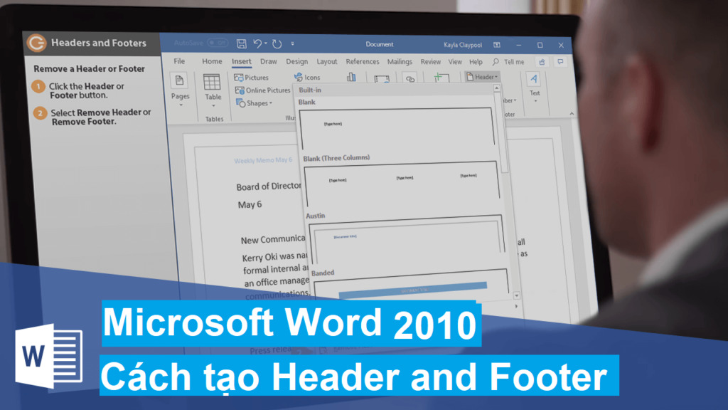 cach tao header and footer trong Word 2010 00