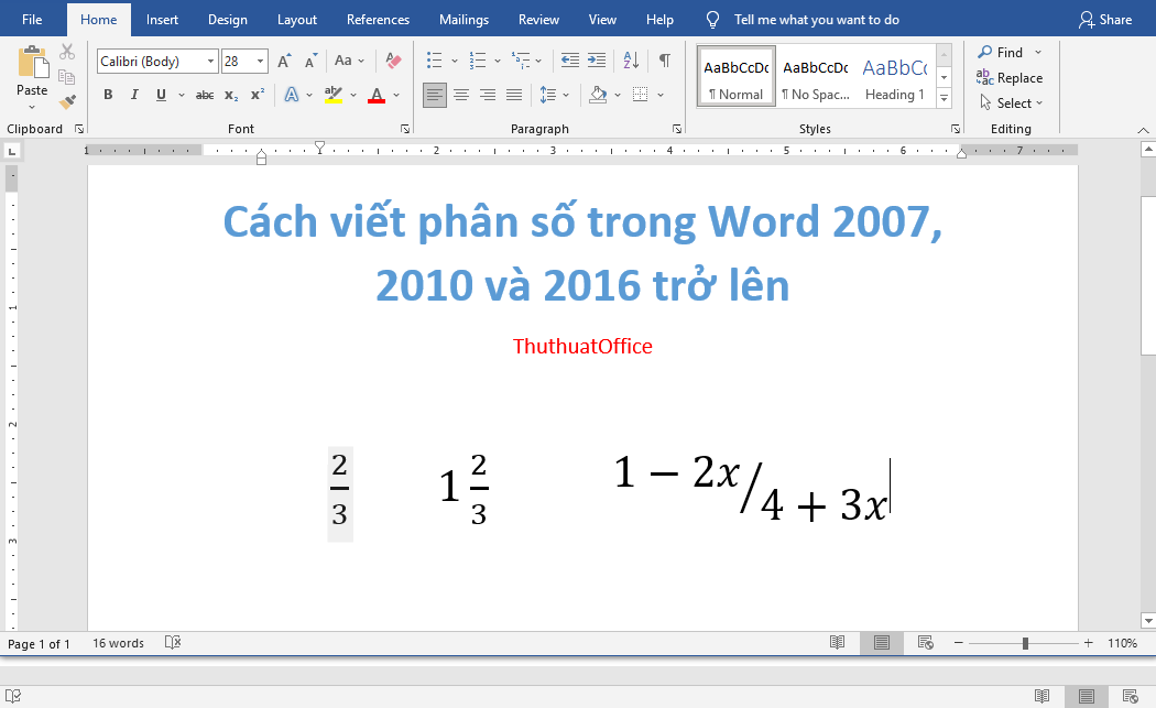 5 cách viết phân số trong Word đơn giản, không mất nhiều thời gian chắc bạn chưa biết!