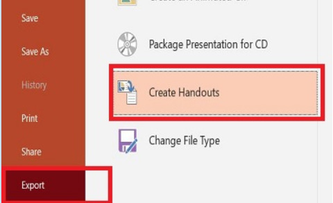 Cách chuyển file PowerPoint sang Word bằng Create Handouts