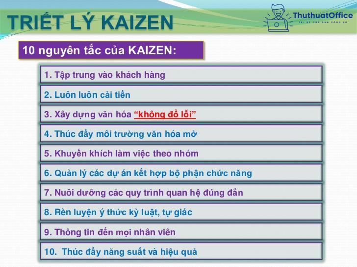Những nguyên tắc trong Kaizen
