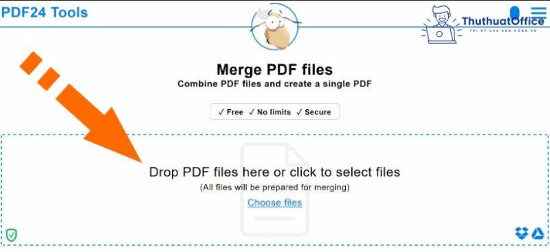 Ghép file PDF online với PDF24 Tool