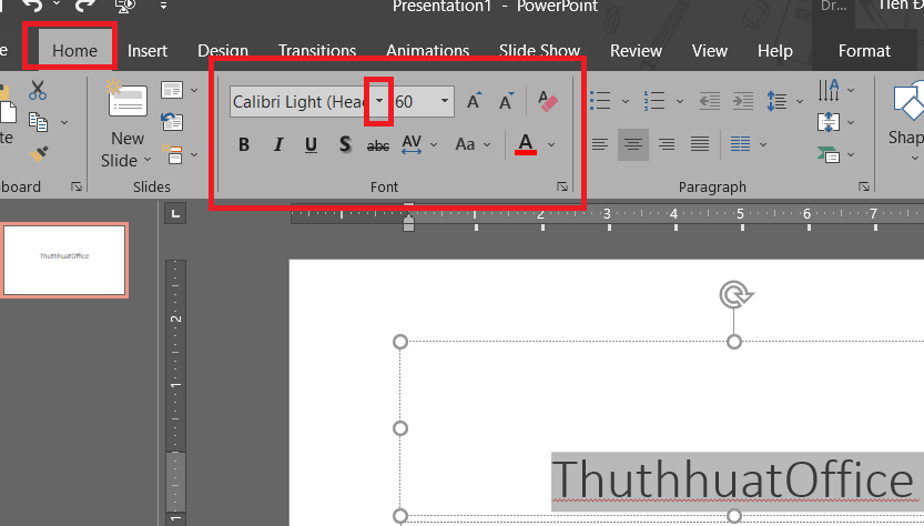 Tạo kiểu chữ trong PowerPoint với Font