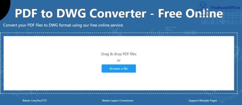Chuyển PDF sang CAD online với Onlineconvertfree