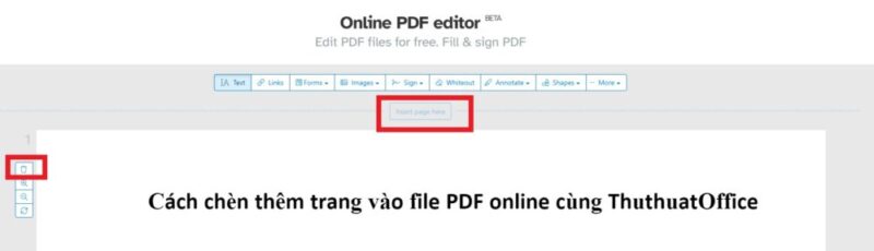 Cách chèn thêm trang vào file PDF