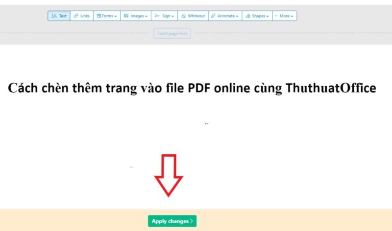 Cách chèn thêm trang vào file PDF