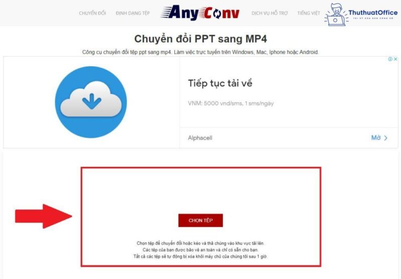 Chuyển PowerPoint sang video - Anyconv
