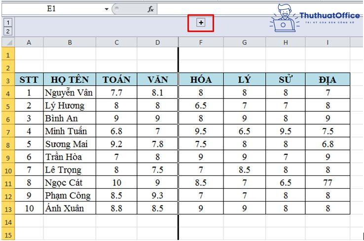 Cách ẩn cột trong Excel