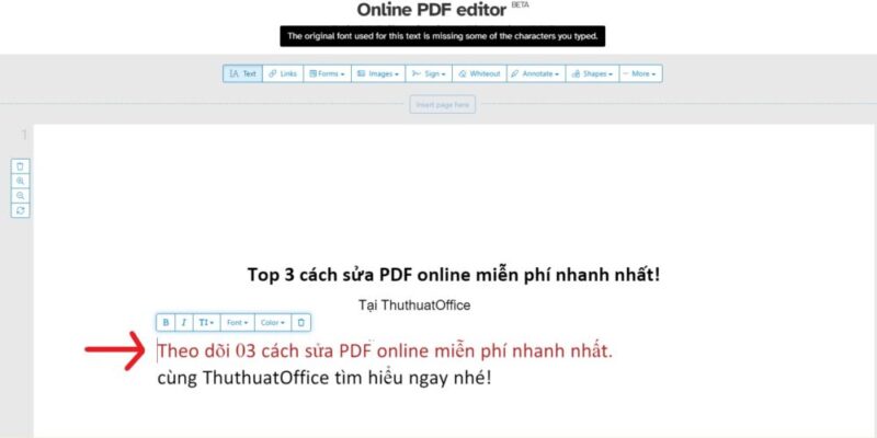 Sửa file PDF online miễn phí – Sejda