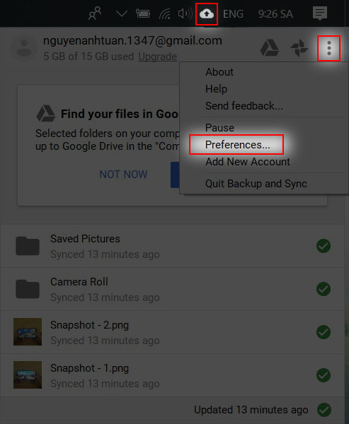 Cách thay đổi thư mục lưu mặc định Google Drive cho những ai chưa biết 7