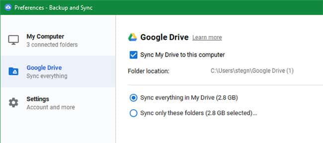Cách thay đổi thư mục lưu mặc định Google Drive cho những ai chưa biết 8