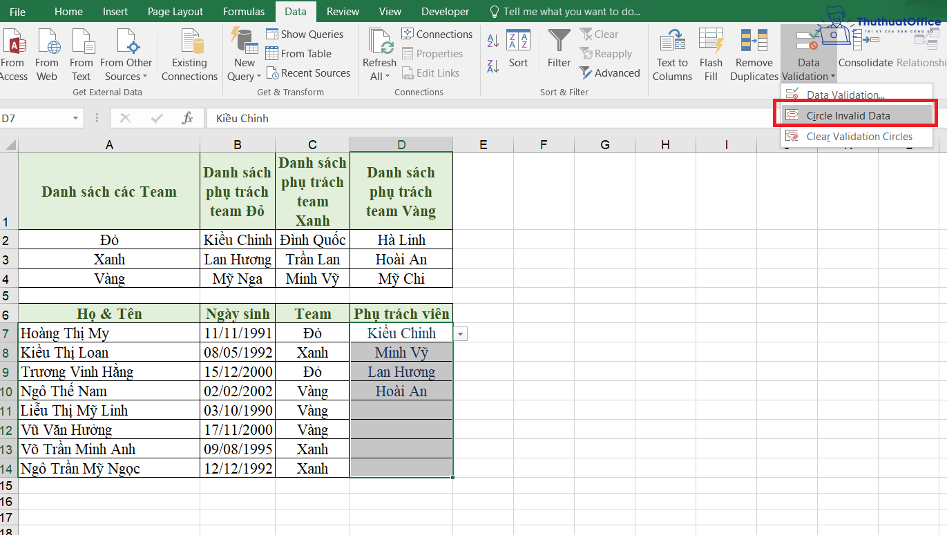 cách tạo Drop List trong Excel