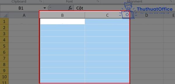 cách thêm cột trong Excel