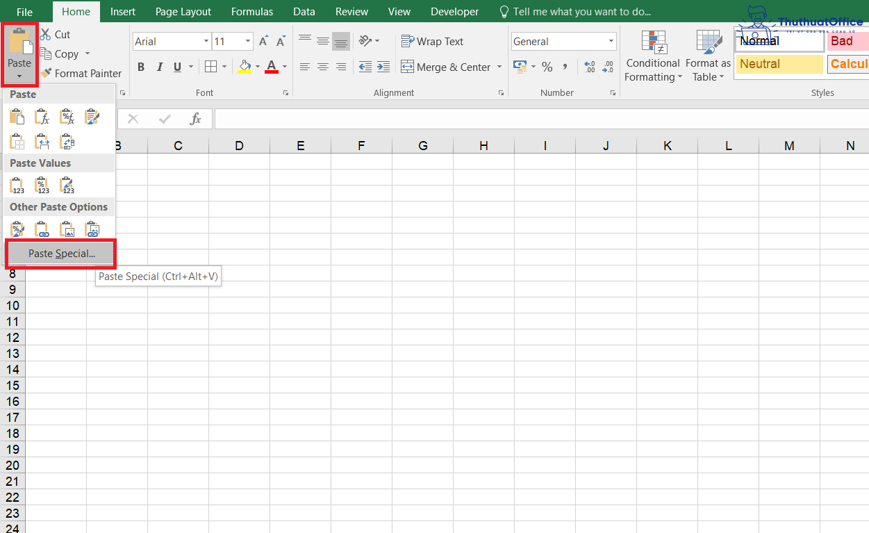 cố định ô trong Excel