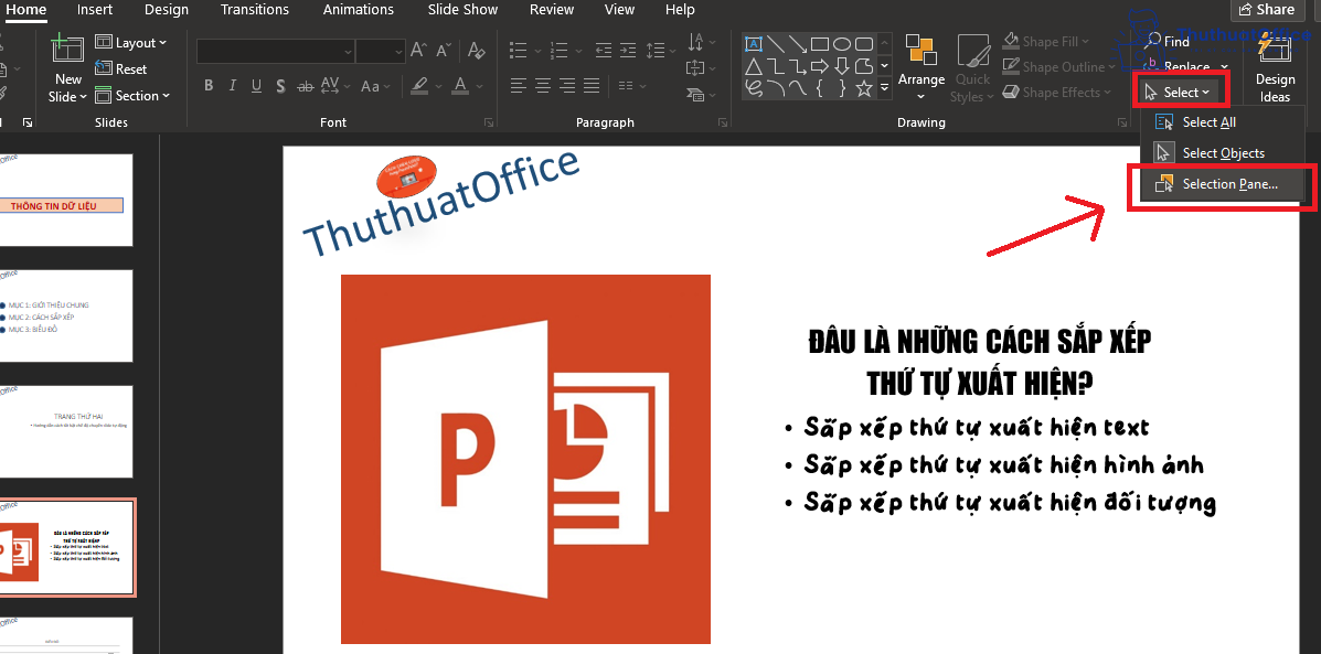 cách sắp xếp thứ tự xuất hiện trong PowerPoint