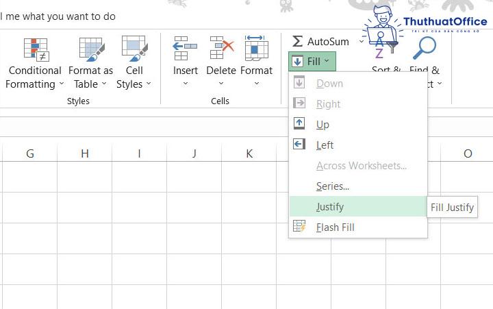 Gộp ô trong Excel