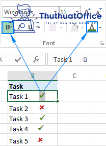Đánh dấu trong Excel