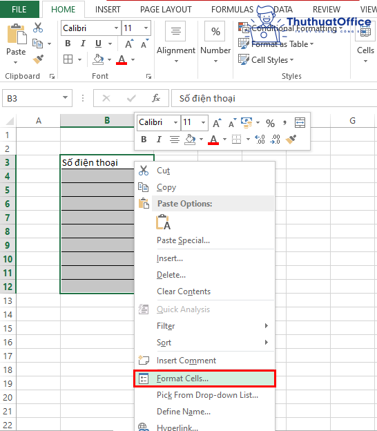 Cách lọc số điện thoại trong Excel
