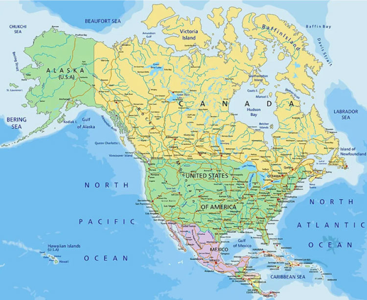 Bắc Mỹ gồm những nước nào