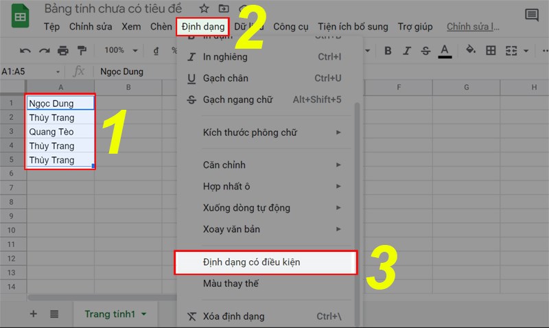 Instructions for filtering duplicate data in Google Sheet.