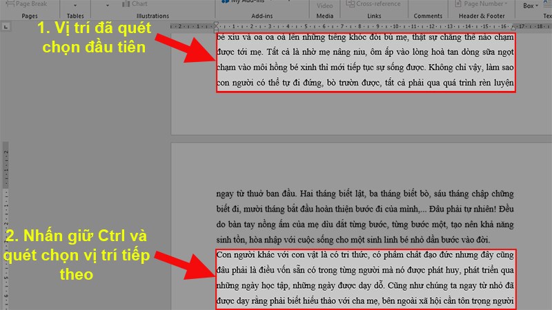 Scroll the mouse to the next position with data to be copied. Hold Ctrl and right-click to select the next data to be copied.