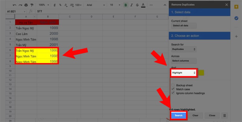 How to filter duplicate data using utility tools