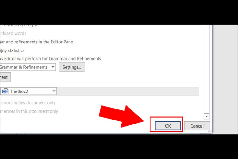 How to remove red dashes in Word 2013, 2016, 2019, 365 steps 4