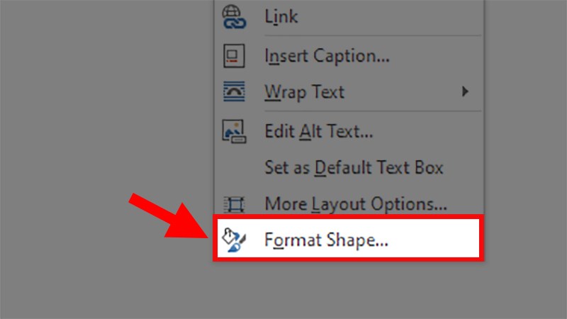 Right-click > Choose Format Shape.