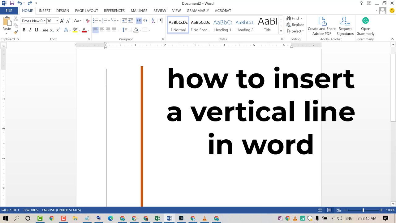 How to insert a vertical line in word 2010, 2013, 2016… Effortlessly