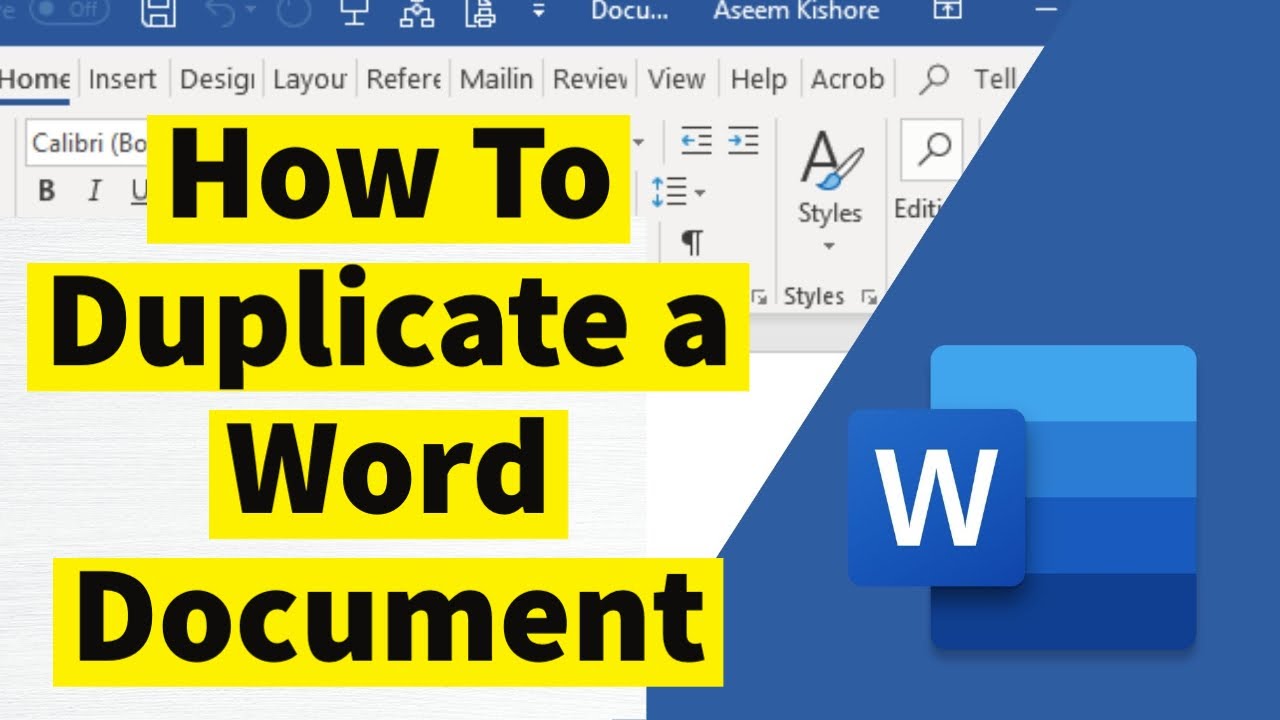 How to duplicate a word doc Easily!!!