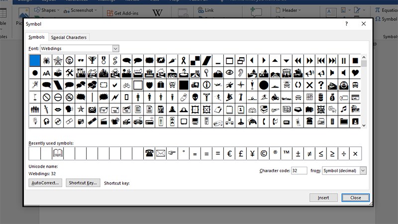 Webdings type