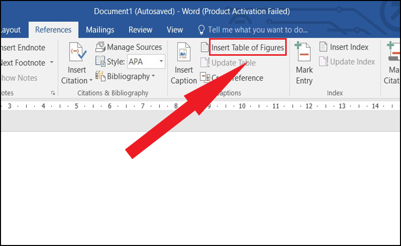 choose Insert Table of Figures.