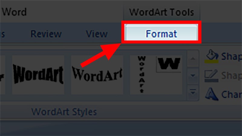 Select the Format tab
