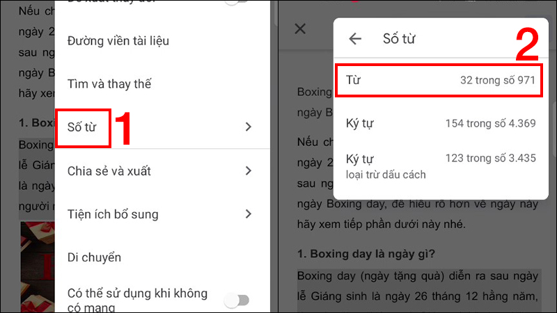 The word count window appears, the content displayed is the number of words, number of pages, and number of characters of the data you have highlighted.