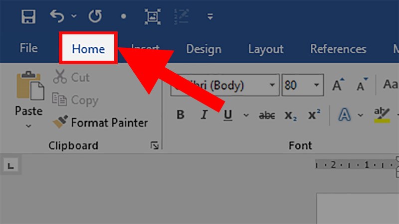 Move your mouse to the end of the text or press Ctrl + End > Select the Home tab
