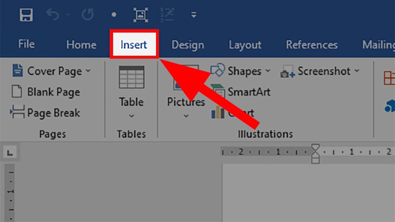 Open the  Word file > Select the Insert tab
