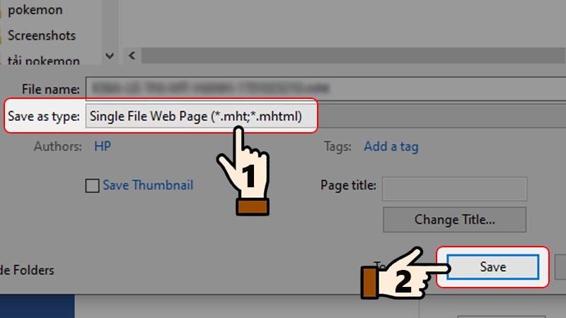 select Save as Single File Web Page (.mht) > Select Save.