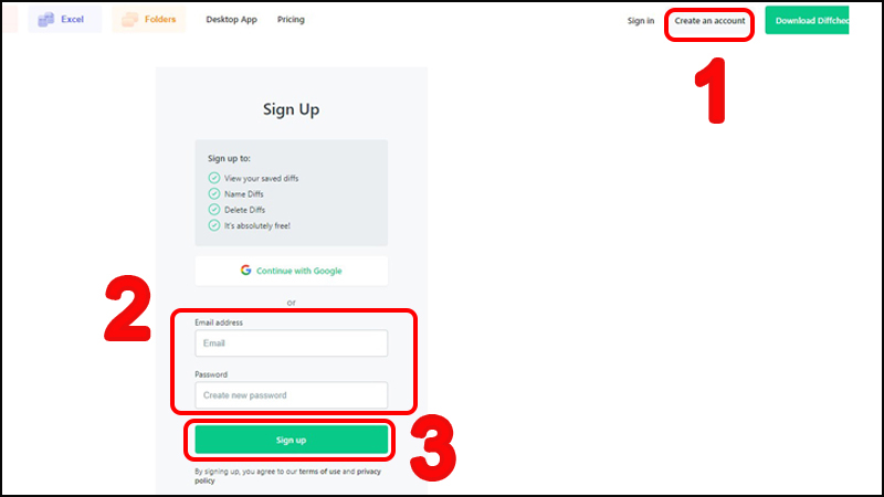 How to create a Diffchecker account