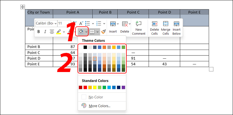 How to choose colors for tables
