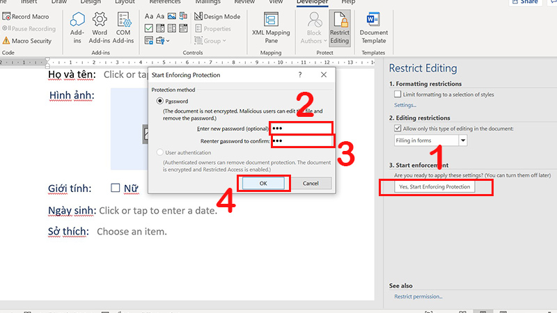 Start enforcement setting image