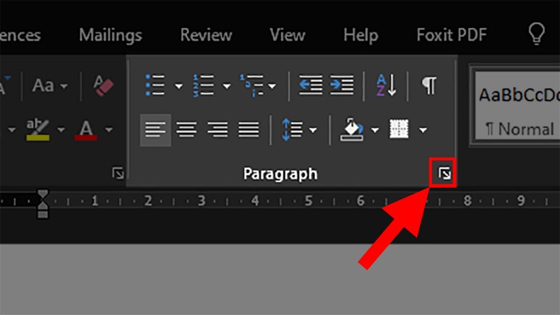 Go to the Paragraph section > Select Down arrow