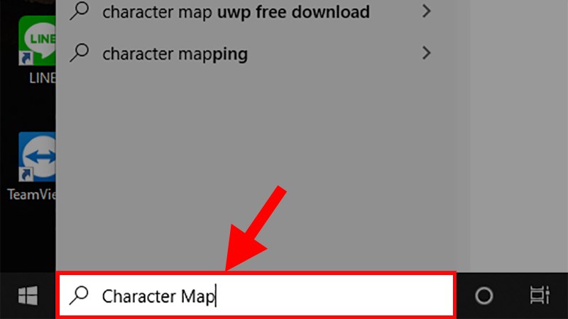 Go to the Windows search bar > Type in Character Map