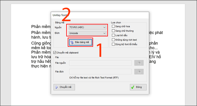 Invert the encoding in Unikey Toolkit