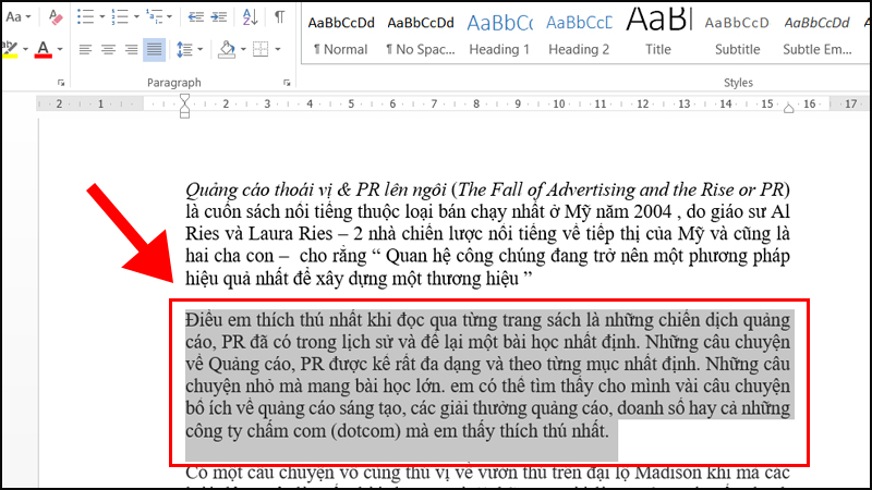 How to move a paragraph in word?