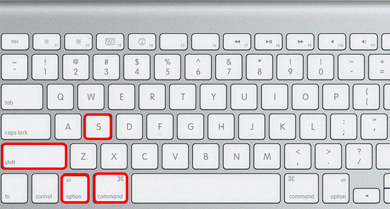 Press Shift  + Option + Command + S