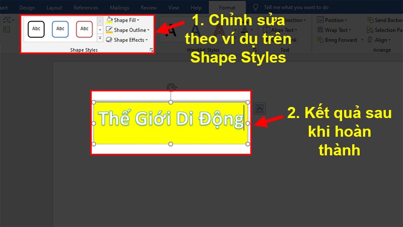 Edit Shape Styles according to the example