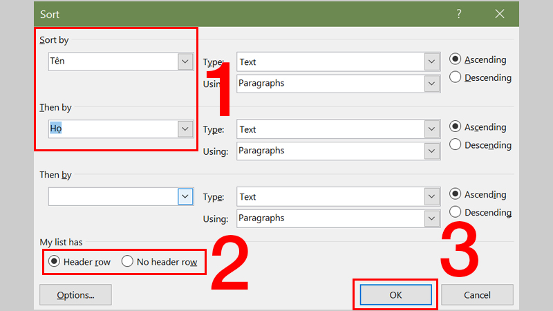 Start sorting duplicate names